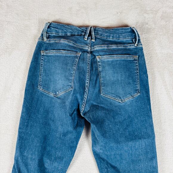 Good American Jean Women 6/28 Medium Wash Blue Denim Good Legs Skinny Distressed - Picture 11 of 15